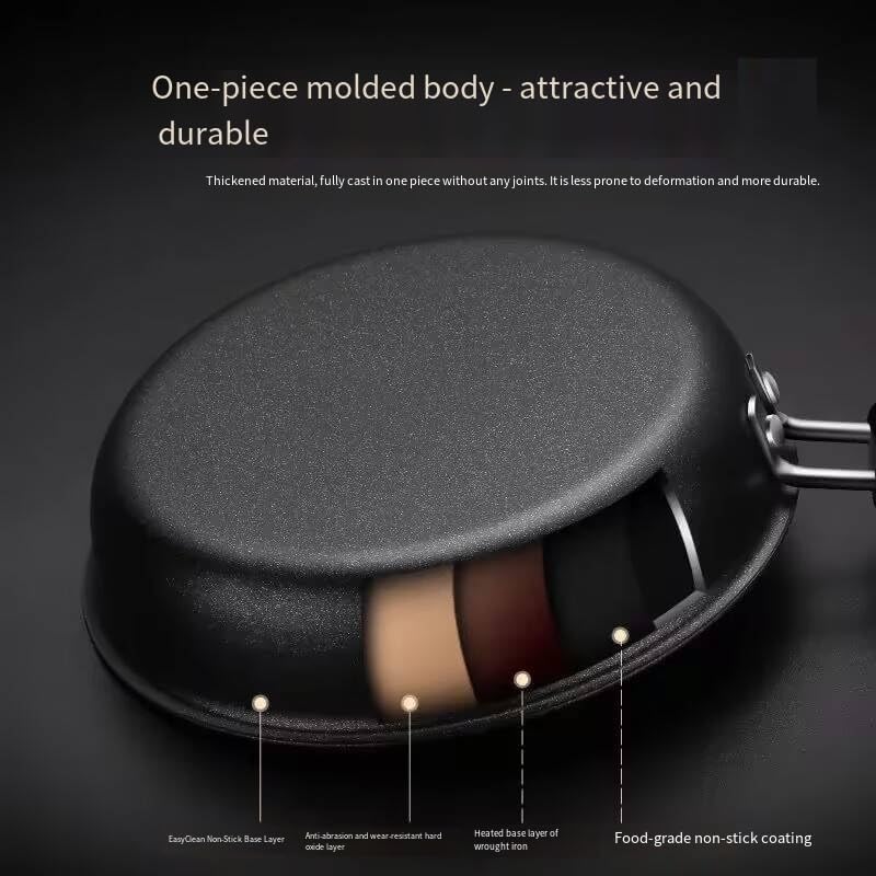 Image of Non-Stick Frying Pan,12cm Non Stick Cookware Omelette Portable Kitchen Supplies Home Mini Breakfast Cute Long Handle Frying Pan Anti-Scratch Coating pan
