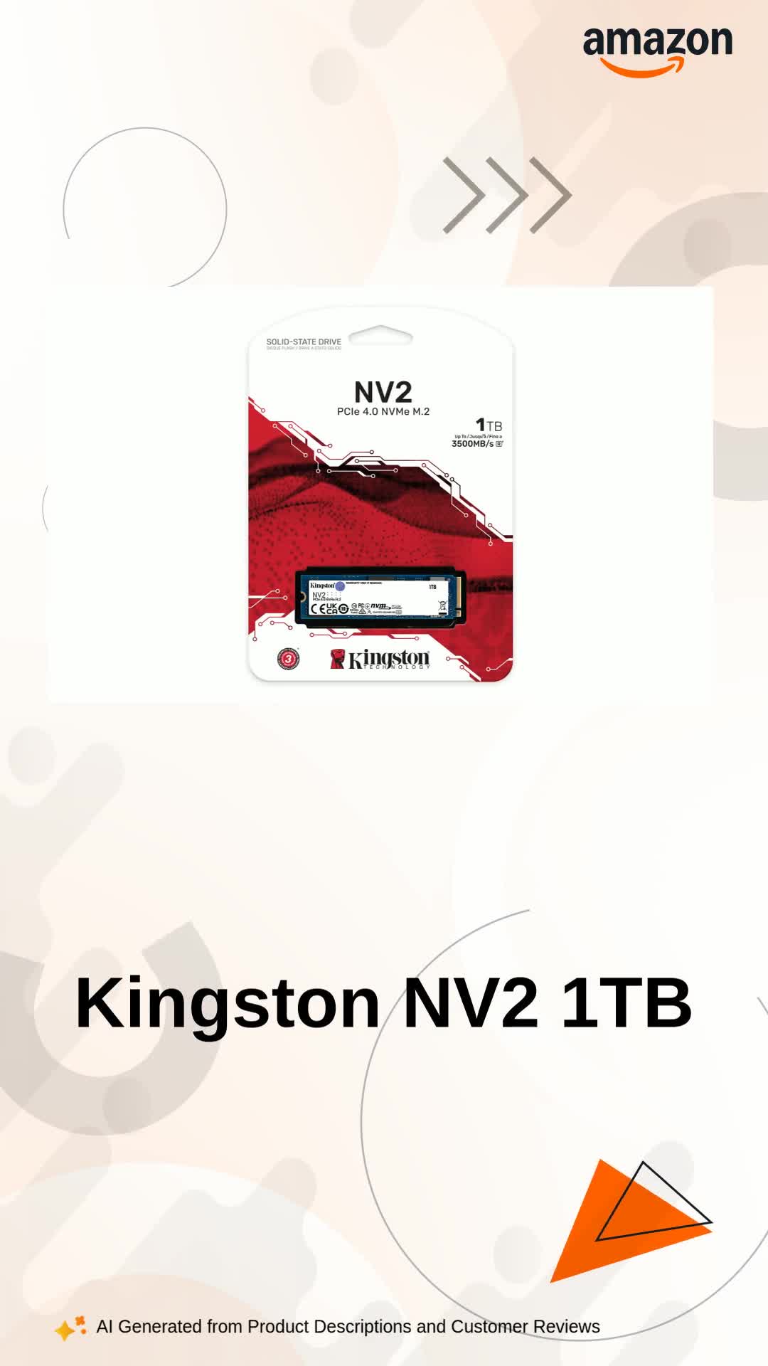 Kingston NV2 1TB M.2 2280 NVMe PCIe Internal SSD