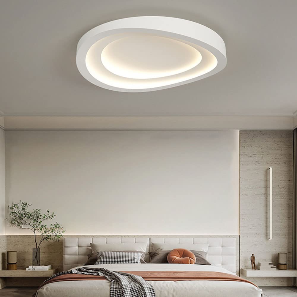 JMEDIC Plafonnier LED À Installation Intégrée en Métal De 19,7 Pouces, Lumière Chaude 3000K, Plafonnier Moderne À Économie, Luminaires De Décoration De Plafond pour Chambre À Coucher, Bureau