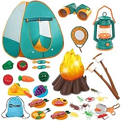 NATURALCAMP Kids Camping Tent with Campfire Pop Up Play Tent Camping Set with Oil Lantern Pretend Fruits Binoculars… NATURALCAMP Kids Camping Tent with Campfire Pop Up Play Tent Camping Set with Oil Lantern Pretend Fruits Binoculars…