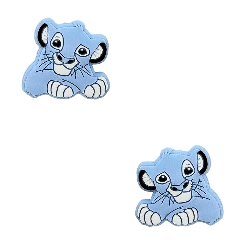 Set Nuckelkette + Kinderwagenkette mit Namen " LÖWE " Babyblau Weiß/Baby/Unisex/Personalisiert/HANDMADE