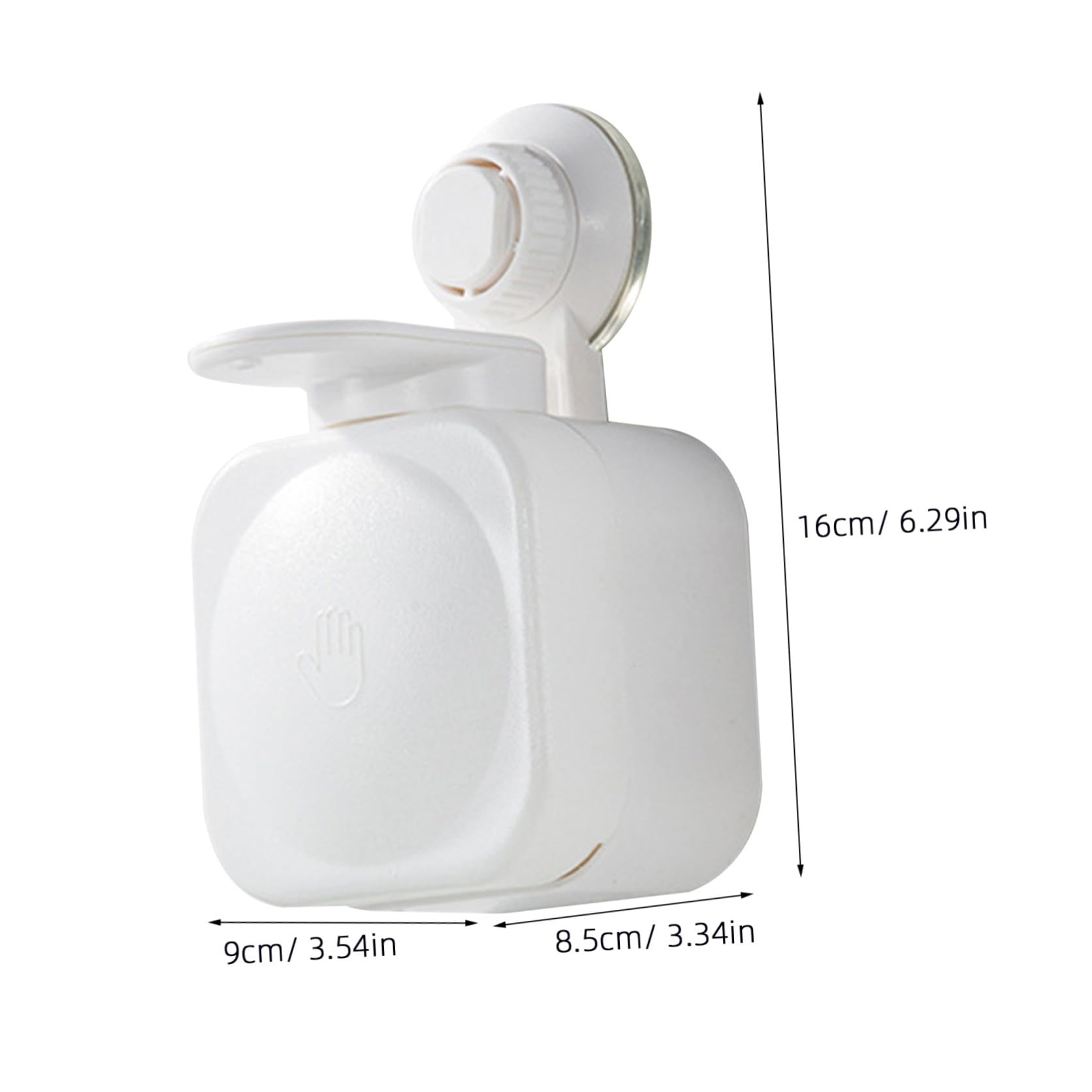 Dispensador de Jabón para Ducha de Baño Ventosa, Montaje en Pared sin Taladro, Plástico Abs de Color Claro, Manual Fácil de Presionar, Uso en Baño y Cocina, Diseño Compacto