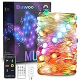 Fairy Guirlandes lumineuses d'intérieur Bawoo 10M 66 LED guirlande lumineuse USB Bluetooth 16 Millions Lumières Colorées Musique Sync et APP Contrôle avec Télécommande Minuterie Noël Décoration