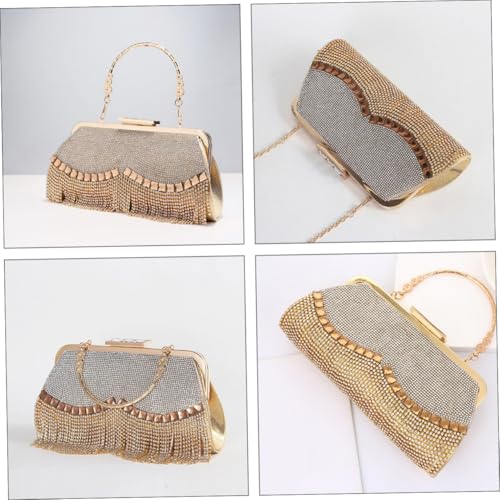 Pochette simili cuir doré de taille moyenne pour robe de soirée