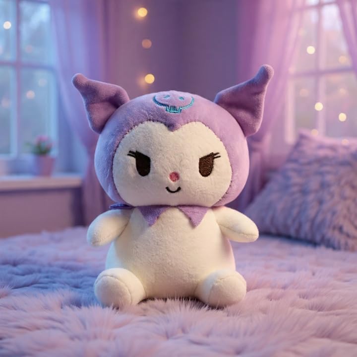 Doll Plush Toy, Soft Stuffed Animal, Purple and White, for Kids 21 cm-image-21