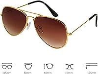 Vista 3 de Wodison Gafas de sol clásicas para niños y niñas, lentes de sol reflectantes con marco de metal