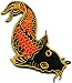 Japanese koi carp fish tattoo Japan love embroidered applique iron-on patch new