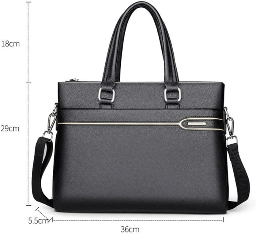 Business Travel Briefcase Genuine Leather Bags for Men Laptop Bag fits image 3