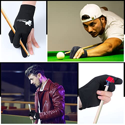 20 Pcs Billiard Pool Gloves Three Fingers Billiard Gloves Left And Right Hand Universal Cue Sports Gloves For Women Men Billiard Shooters Accessories (Black) #TOP5