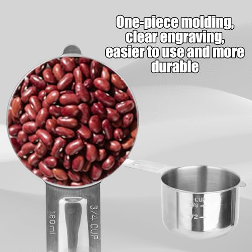 Juego de 2 vasos medidores de acero inoxidable 3/4 taza miniatura 7