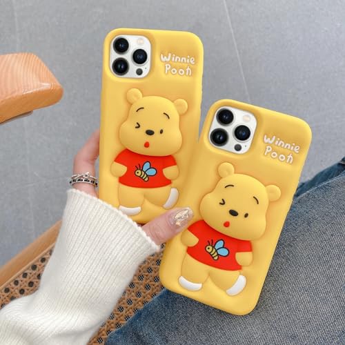 Image of MIDOS Back Cover Compatible with iPhone 14 Pro Max Soft Silicone 3D Cute Cartoon with Holder Full Protective Case for iPhone 14 Pro Max (Case 2)