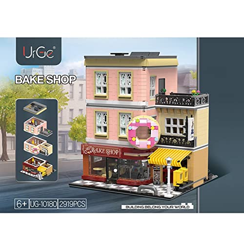 Wanjun Backhaus Stadt Straßenansicht Moc Gebäude Villa Modell 2919 Teile Gebäude Bäckerei Bausteinmodell Baustein… – Bild 6