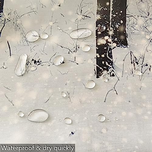goodbath Forest Shower Curtain, Winter Snow Trees Waterproof Mildew Resistant Fabric Bathroom Shower Curtains, 72 x 72 Inch - Image 4