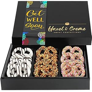 Hazel & Creme Gourmet Pretzels – GET WELL SOON Gift Box – Care Package Gift – Gourmet Food Gift