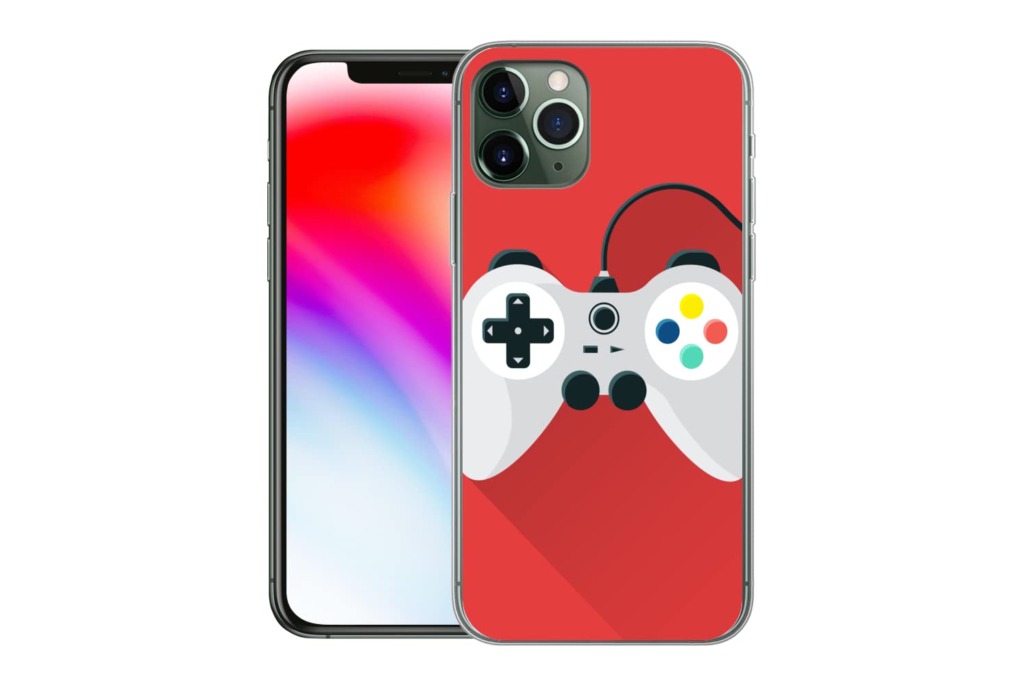 MuchoWow Funda para iPhone 11 Pro - Mando - Gaming - Rojo - Funda de Silicona/Funda Blanda para teléfono móvil