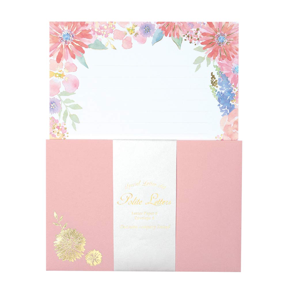Amazon.co.jp: Wrap Letter Set Glitter Flower Pink 0-079-1 : Office