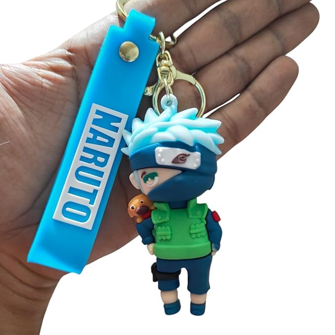 Image of Kakashi Hatake Action Figure with Keychain Naruto Anime Collectible PVC Model | Action Figure Collectibles for Home Decor, Office Desk & Gifting (Kakashi Hatake + Keychain)