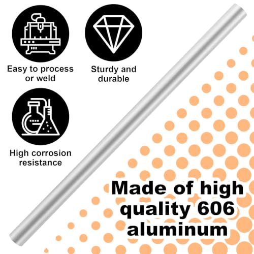 Image of 5PCS Solid Aluminum Rod 20mm x 406mm, Long 16 inch Dia 25 /32 inch Aluminum Round Stock, 6061 T6 Aluminum Round Bar for Industry Construction, DIY Crafts, New Lathe Bar