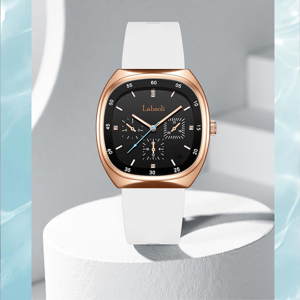Relojes cuadrados para mujeres jóvenes, correa de silicona deportiva, impermeable, a la moda, casual, simple, analógico, cara grande, para adolescentes, niñas, regalo, reloj de pulsera negro