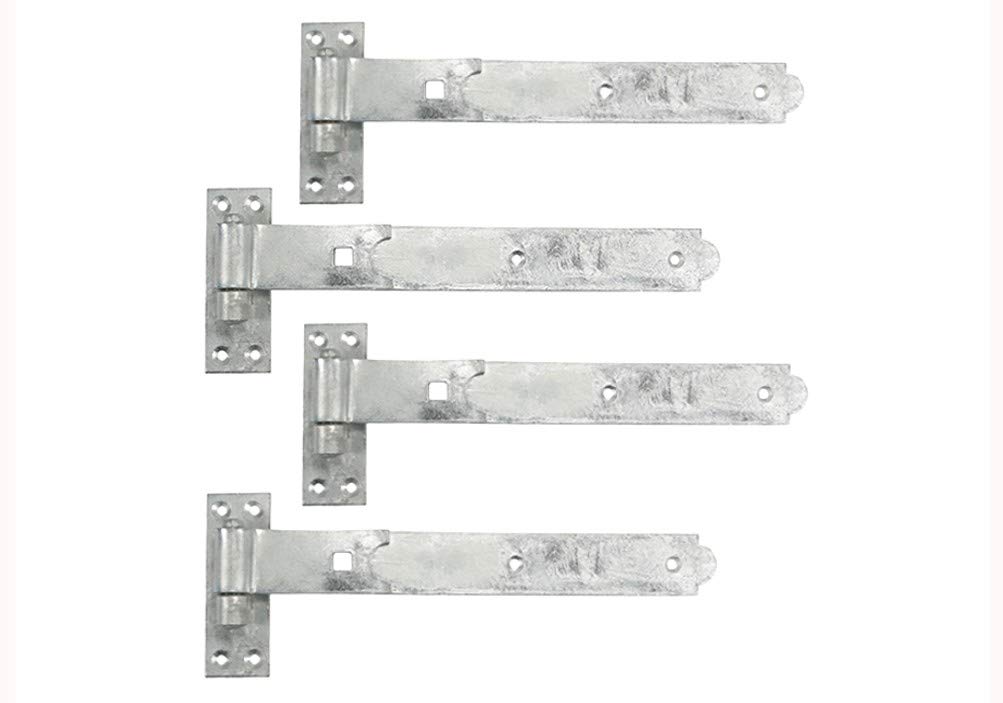 Gate Hinges Straight 400mm 16" 4 Galvenised Heavy Duty Hook and Band Hinges
