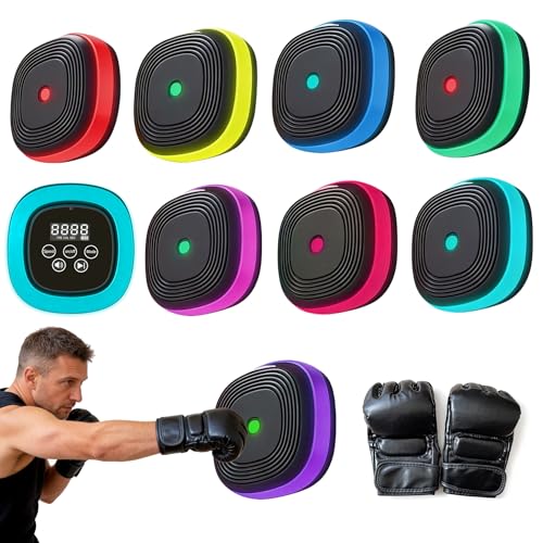 Mocoli Reaktionstraining Lichter Reaktionslichter Wandhalterung Music Boxing Machine mit 8 Lampen und 10 Modi Geschwindigkeit Agility Training Lichter für Zuhause Fitnessstudio Büro