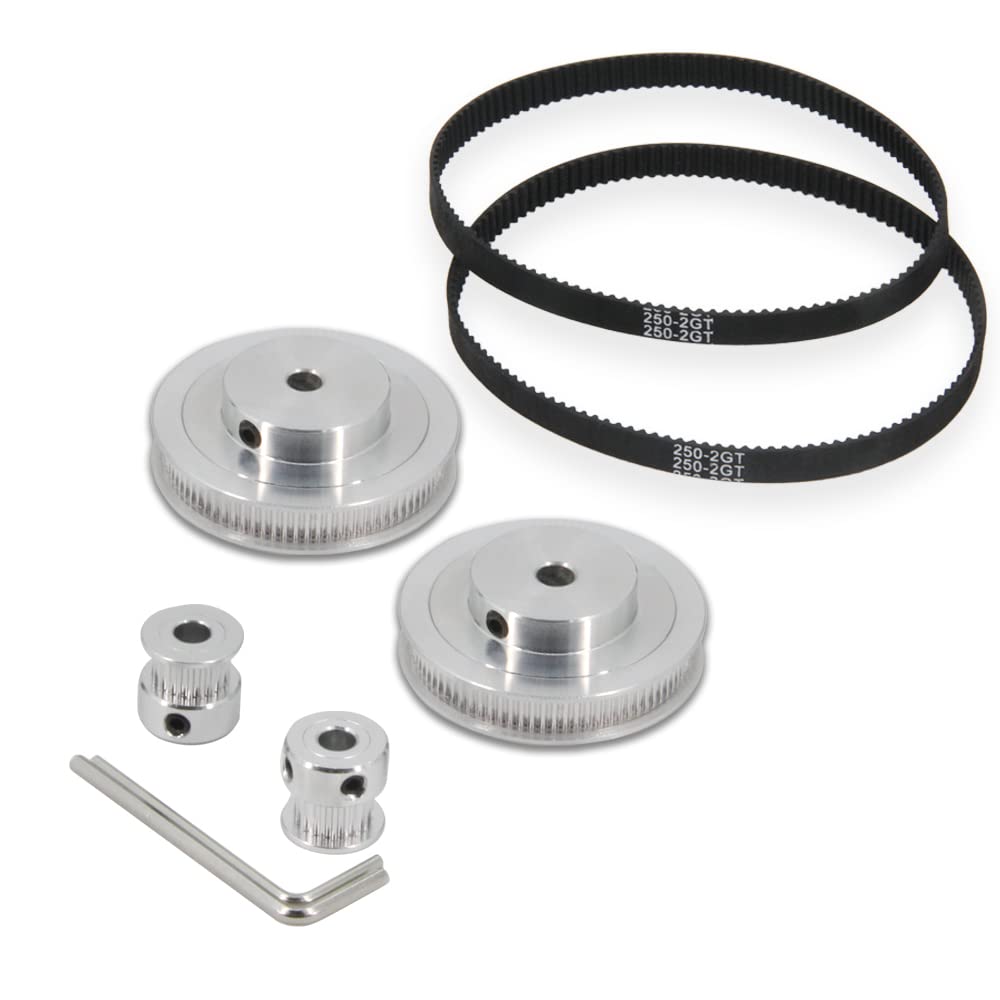 Set Puleggia GT2 20T E 80T - Con Cinghia 6mm X 250mm - In Alluminio - Per Macchinari CNC - Foto 12