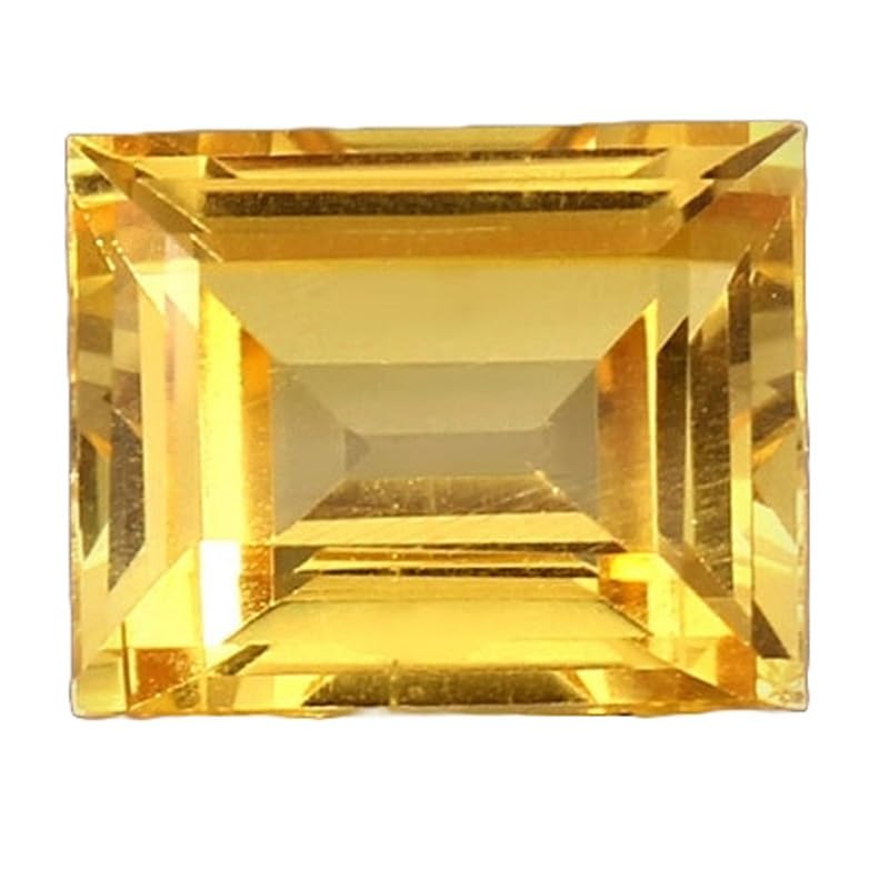 Saphir jaune émeraude de 9x7 mm en forme de baguette pour création de bijoux uniques