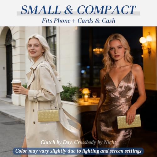 Image of U+U Small Crossbody Bags for Women, Cell Phone Purse Mini Clutch Bag with Removable Chain, Card Slots - Lightweight Purse