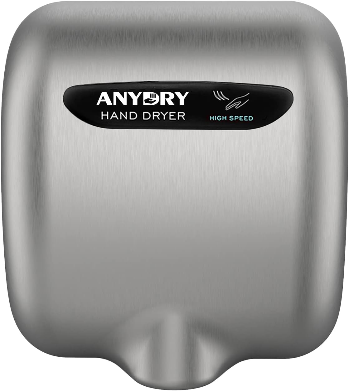 anydry 2800B Commercial Hand Dryer For Toilets,Heavy Duty Stainless Steel Electric Hand Dryers,With Banner.(Brushed)