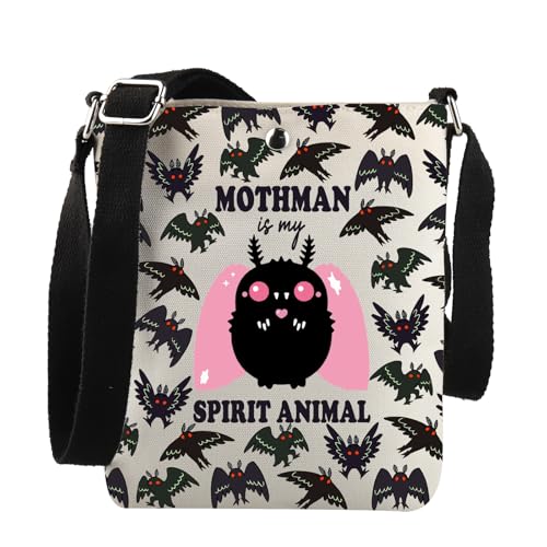 Mothman Cryptid Creature Gifts Mothman Is My Spirit Animal Crossbody Bag Mothman Lover Gift