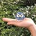 Waltz&F Diamond Light Blue Owl TrinketBox Hinged Hand-painted Figurine Collectible Ring Holder