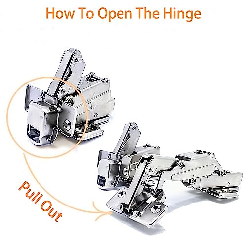 Image of VOLO Kitchen Corner Concealed Hinge with Screws - Full Overlay Concealed Cabinet Hinge for Modern Kitchens, Smooth Operation, Easy Access, Maximize Storage Space