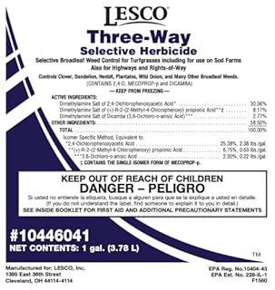 Lawn Synergy Lesco Three-Way Selective Post Emergent Liquid Herbicide (1 Gallon)