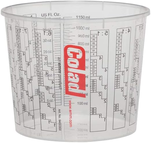 50 x Colan mixing container with scale 1,400 ml, paint filler, pot without lid
