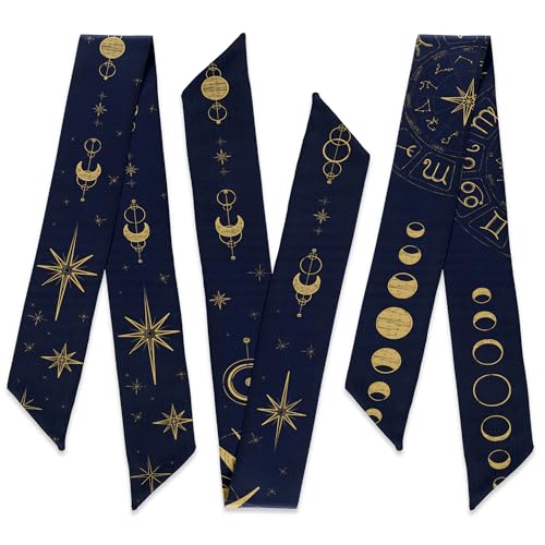 3 Pack Scarf Bags for Women Silk Neck Handbag Scarf Hair Neck Narrow Scarves Women's Fashion Scarves