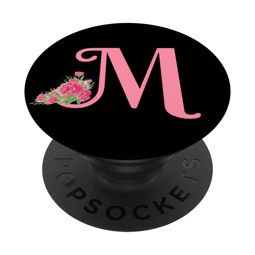 Amazon.com: Letter M pink black monogram, floral initial M