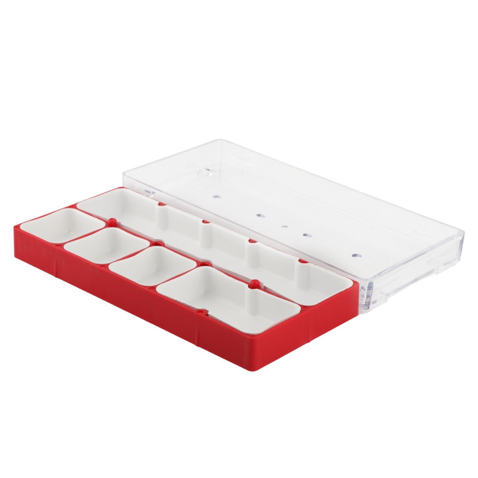Watch Movement Parts Storage Box Tray with Dustproof Cover, Watch Repair Tools Multipurpose Watch Movement Dust Cover, Red