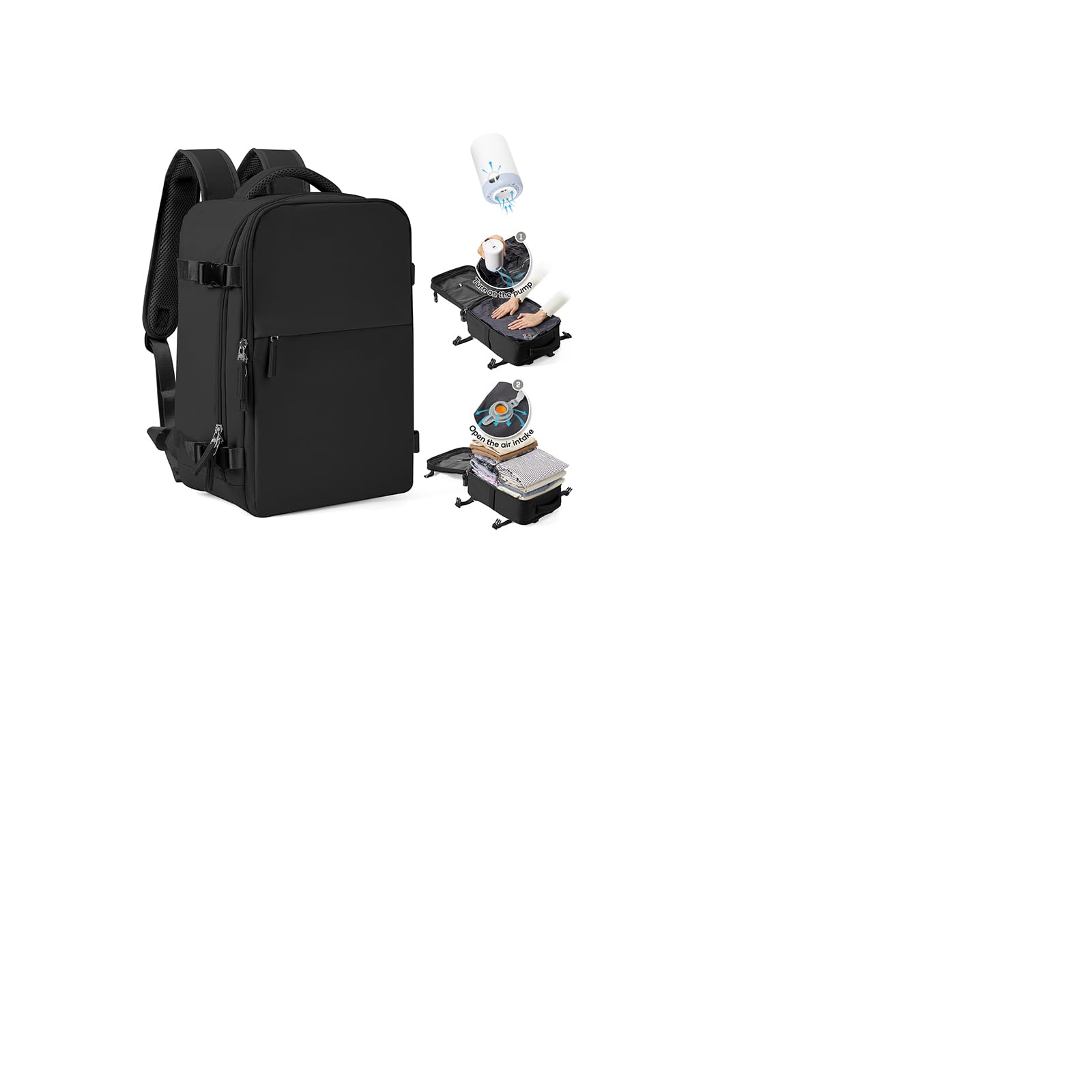 SZLX Zaino Ryanair 40x30x20 Sottovuoto con Pompa Zaino da Viaggio 40x30x20 Wizzair Bagaglio a Mano 40x20x25 Ryanair Donna Borse da Cabina per Easyjet 45x36x20 Uomo Zaino Laptop 14 Pollici Valigia