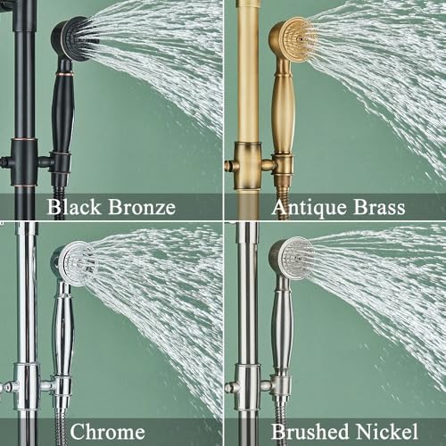 Système de Douche Pluvial Bronze avec Robinet de Baignoire Clawfoot - 5