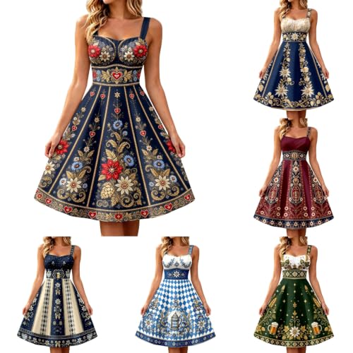 Dirndl Dresses Women Floral Print Oktoberfest October Festival Costume - image 1