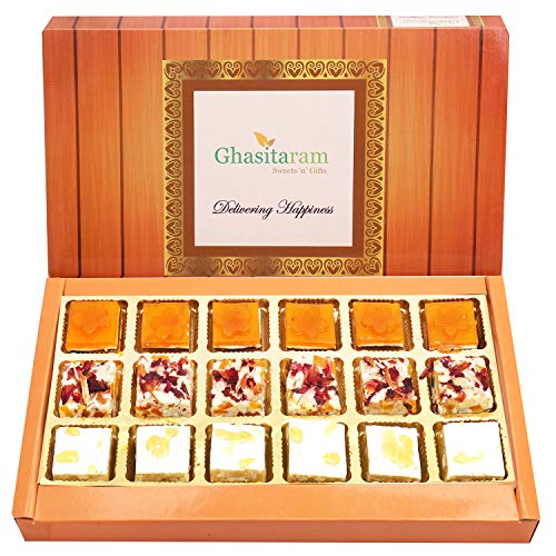 Ghasitaram Gifts Indian Sweets - Diwali Gifts Diwali Sweet - Choco Honey and Mango Delight Sweets 18 pcs