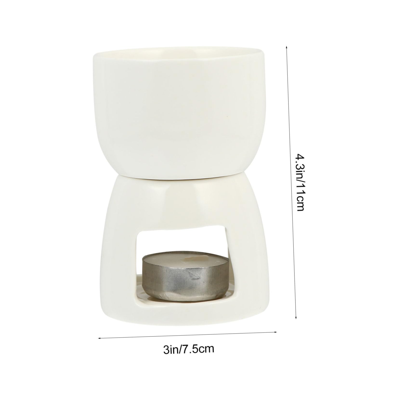 FUNOMOCYA Melting Fondue Set Tea Light Porcelain Melting Pot 2 Forks for Chocolate Cheese Random