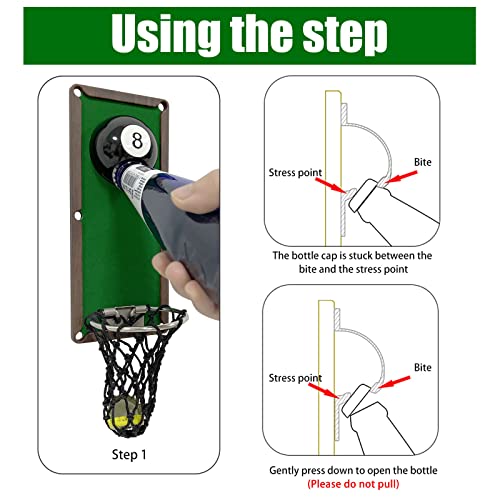 Coii youtex Magnetische biljartbierflesopeners wandmontage met kapverzamelaar, koelkastmagneet bar accessoires voor thuis pub koel zwembad geschenken voor mannen zwembad en bierliefhebbers - Image 8