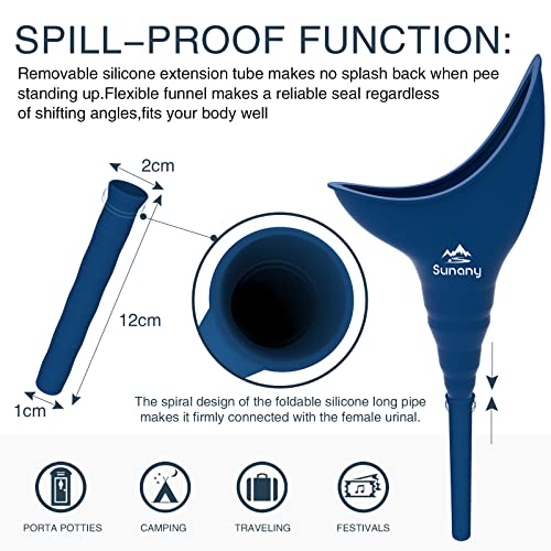 Image of Female Urinal, Reusable Silicone Foolproof Women Pee Funnel Allows Women to Pee Standing Up,Women's Urinal is The Perfect Companion for Indoor Use