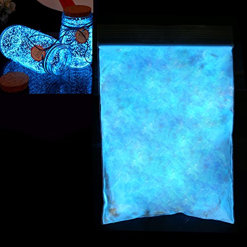 100g Fluoreszierende Pulver, phosphoreszierend und ungiftig, Professionelle Lumineszenz Pigmente Halloween Deko… – Bild 3