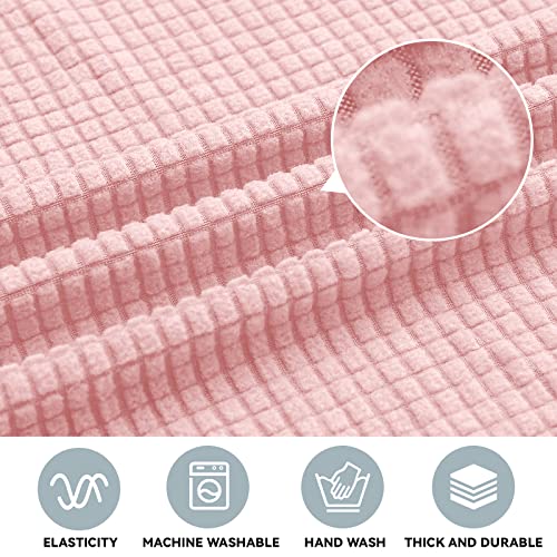 Lurka Stretch Sofa Covers - Spandex Non Slip Couch Sofa Slipcover, Soft With Elastic Bottom For Kids, ( 55'' - 79'', Medium, Pink ) #TOP3