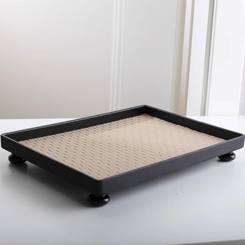 Bandejas Servir Comida Bandeja De Madera Rectangular Creativa For Cosméticos Y Perfumes, Cuero For Almacenamiento En El Hogar Mesa Cama