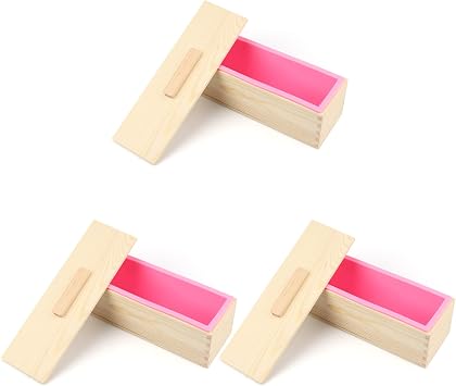 3 Packs 42 oz Soap Loaf moldses, Soap moldses for Soap Making with Wooden Boxes, Set of 3, Soap Bar moldses Can Be Used for Homemade Soap Produce, Soap Making, Ideal Size and Large Capacity