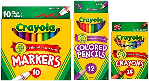 Crayola Classic Bundle: 3 Items - Crayons (24 Count), Broad Line ...