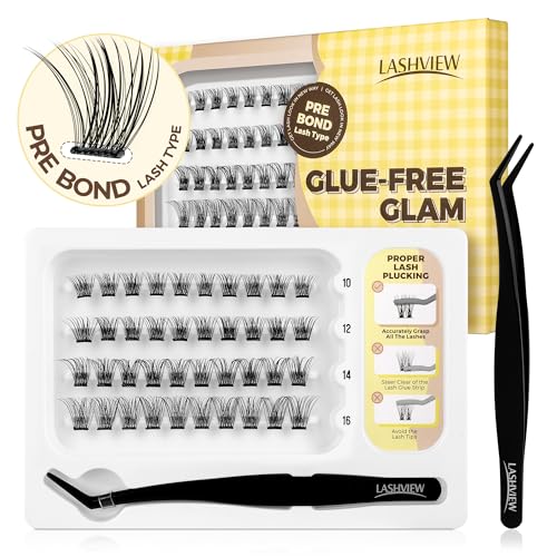 LASHVIEW Self Adhesive Lash Clusters Eyelashes,Press-on Lashes 10...